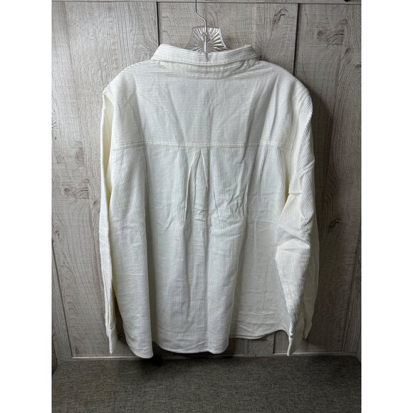 American Sweetheart Womens Ivory Corduroy Button-Up Shirt 3X - Picture 2 of 7
